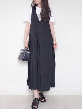 「Honeys」｜「アイテム（ジャンパースカート）」を使った、yume さん（レディース・160cm）の夏コーディネート