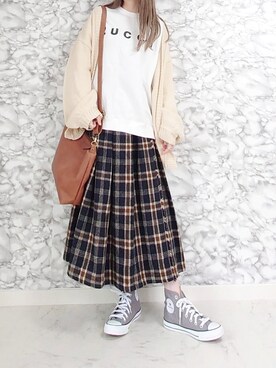 「zucca」｜「アイテム（アクセサリー）」を使った、yume さん（レディース・160cm）の秋コーディネート