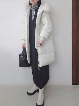 「deux amour（ドゥーザムール）のアイテム（ジャケット/アウター）」を使った、yume さん（レディース・160cm）の冬コーディネート