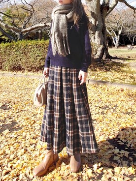 「Ciena」｜「アイテム（アクセサリー）」を使った、yume さん（レディース・160cm）の秋コーディネート