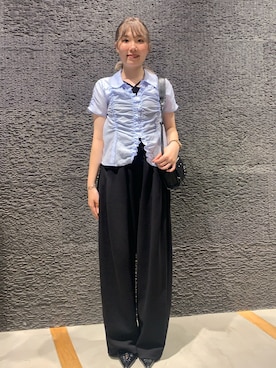 「JEANASIS（ジーナシス）のアイテム（パンツ）」を使った、まみこさん（レディース・157cm）の夏コーディネート