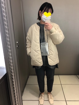 「ISOOK（アイスー）のアイテム（ジャケット/アウター）」を使った、まーむちゃんさん（レディース・155cm）の冬コーディネート