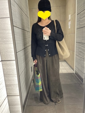 「アイテム（イヤリング）」を使った、まーむちゃんさん（レディース・155cm）の秋コーディネート