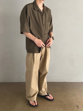 「アイテム（チノパンツ）」を使った、RIKIさん（メンズ・174cm）の夏コーディネート