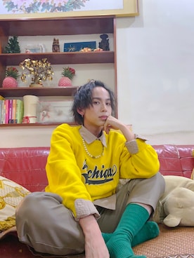 「yellow」｜ジェイさん（メンズ・160cm）の冬コーディネート