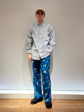 「GLOSTER（グロスター）のアイテム（ハンチング/ベレー帽）」を使った、GLOSTER stylingさん（メンズ・171cm）の春コーディネート