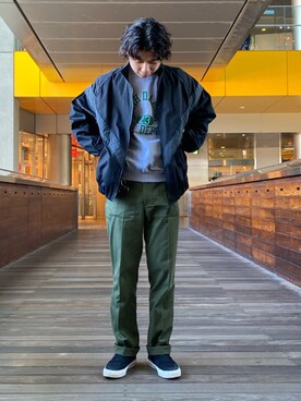 「ARMY TWILL（アーミーツイル）のアイテム（ブルゾン）」を使った、GLOSTER stylingさん（メンズ・178cm）の冬コーディネート