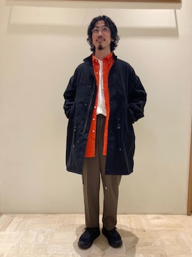 「GLOSTER（グロスター）のアイテム（モッズコート）」を使った、GLOSTER stylingさん（メンズ・175cm）の秋コーディネート