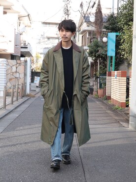 「GLOSTER（グロスター）のアイテム（その他アウター）」を使った、GLOSTER stylingさん（メンズ・170cm）の冬コーディネート