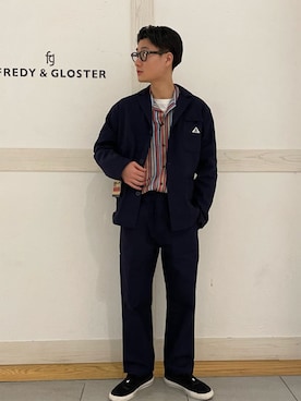 「タックイン」｜「アイテム（カバーオール）」を使った、GLOSTER stylingさん（メンズ・173cm）の冬コーディネート