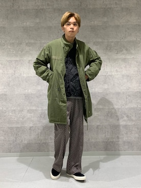 「GLOSTER（グロスター）のアイテム（モッズコート）」を使った、GLOSTER stylingさん（メンズ・178cm）の秋コーディネート