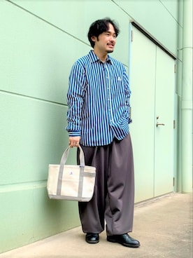 「GEVACO」｜「アイテム（トートバッグ）」を使った、GLOSTER stylingさん（メンズ・165cm）の秋コーディネート