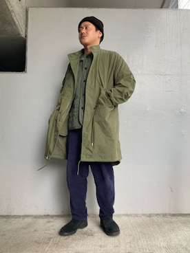 「GLOSTER（グロスター）のアイテム（モッズコート）」を使った、GLOSTER stylingさん（メンズ・165cm）の秋コーディネート
