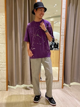 「アイテム（帽子）」を使った、GLOSTER stylingさん（メンズ・183cm）の夏コーディネート