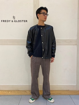 「GLOSTER（グロスター）のアイテム（ノーカラージャケット）」を使った、GLOSTER stylingさん（メンズ・173cm）の秋コーディネート