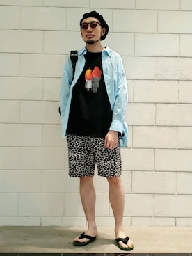 「アイテム（サングラス、ブラウン系）」を使った、GLOSTER stylingさん（メンズ・176cm）の春コーディネート