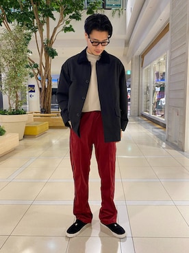 「NOLLEY'S goodman（ノーリーズグッドマン）のアイテム（ブルゾン）」を使った、GLOSTER stylingさん（メンズ・173cm）の秋コーディネート