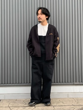 「GLOSTER（グロスター）のアイテム（オールインワン・サロペット）」を使った、GLOSTER stylingさん（メンズ・165cm）の冬コーディネート
