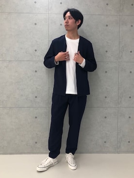 「GLOSTER（グロスター）のアイテム（セットアップ）」を使った、GLOSTER stylingさん（メンズ・183cm）の春コーディネート