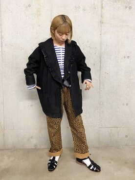 「バスクシャツ」｜「アイテム（ブルゾン）」を使った、GLOSTER stylingさん（レディース・147cm）の春コーディネート