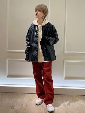 「GLOSTER（グロスター）のアイテム（ノーカラージャケット）」を使った、GLOSTER stylingさん（レディース・164cm）の秋コーディネート