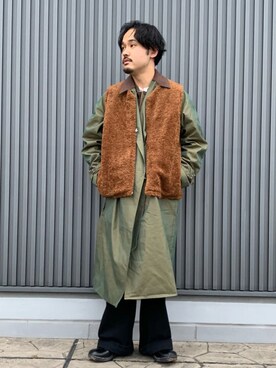 「GLOSTER（グロスター）のアイテム（その他アウター）」を使った、GLOSTER stylingさん（メンズ・165cm）の冬コーディネート
