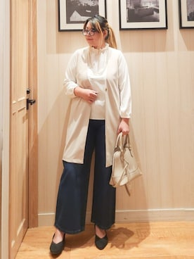 「アイテム（トートバッグ）」を使った、れーやんさん（レディース・168cm）の冬コーディネート