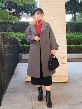 「アイテム（ネックレス）」を使った、れーやんさん（レディース・168cm）の冬コーディネート