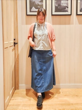 「骨格ウェーブ」｜「アイテム（スカート）」を使った、れーやんさん（レディース・167cm）の夏コーディネート