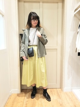「USAコットン」｜「アイテム（その他シューズ）」を使った、れーやんさん（レディース・167cm）の春コーディネート
