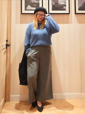 「アイテム（トートバッグ）」を使った、れーやんさん（レディース・168cm）の秋コーディネート