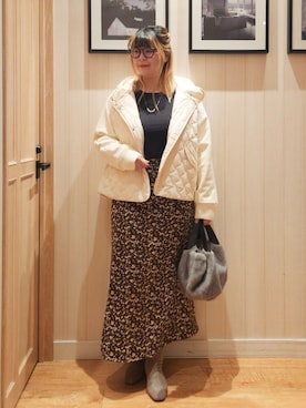 「アイテム（ブルゾン）」を使った、れーやんさん（レディース・168cm）の秋コーディネート