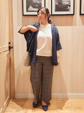 「アイテム（チュニック）」を使った、れーやんさん（レディース・168cm）の秋コーディネート