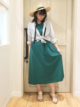 「DRESKIP（ドレスキップ）のアイテム（ハット）」を使った、れーやんさん（レディース・167cm）の春コーディネート