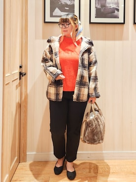 「アイテム（トートバッグ）」を使った、れーやんさん（レディース・168cm）の秋コーディネート