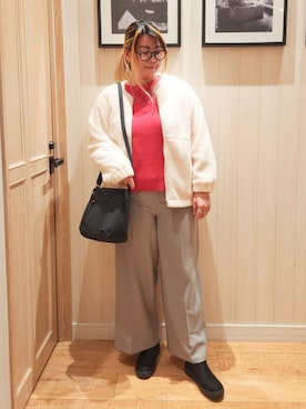 「アイテム（ブルゾン）」を使った、れーやんさん（レディース・168cm）の冬コーディネート