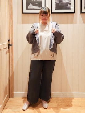 「アイテム（チュニック）」を使った、れーやんさん（レディース・168cm）の秋コーディネート