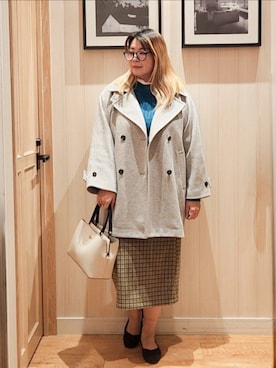 「アイテム（チェスターコート）」を使った、れーやんさん（レディース・168cm）の冬コーディネート