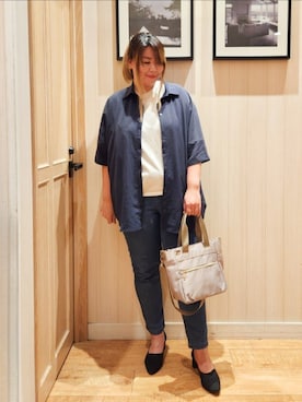 「アイテム（チュニック）」を使った、れーやんさん（レディース・168cm）の秋コーディネート