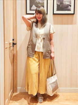 「アイテム（ベスト）」を使った、れーやんさん（レディース・168cm）の夏コーディネート