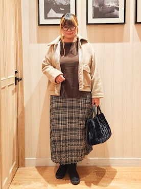 「アイテム（ブルゾン）」を使った、れーやんさん（レディース・168cm）の秋コーディネート