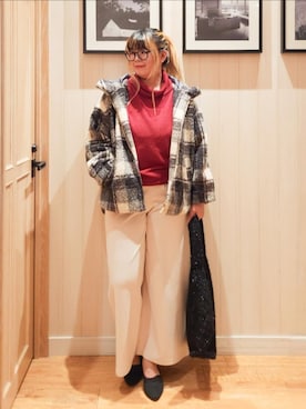 「アイテム（その他アウター）」を使った、れーやんさん（レディース・168cm）の秋コーディネート