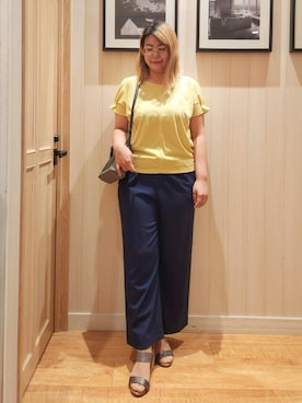 「DRESKIP（ドレスキップ）のアイテム（パンツ）」を使った、れーやんさん（レディース・167cm）の夏コーディネート