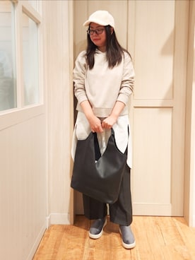 「DRESKIP（ドレスキップ）のアイテム（スウェット）」を使った、れーやんさん（レディース・167cm）の秋コーディネート
