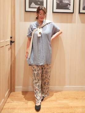 「アイテム（チュニック）」を使った、れーやんさん（レディース・168cm）の夏コーディネート