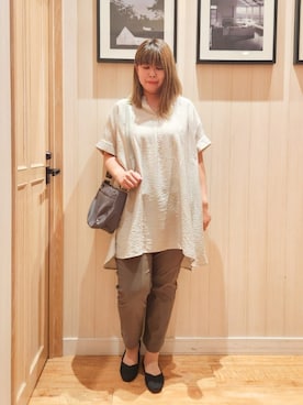 「アイテム（チュニック）」を使った、れーやんさん（レディース・168cm）の秋コーディネート