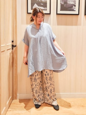 「アイテム（チュニック）」を使った、れーやんさん（レディース・167cm）の夏コーディネート