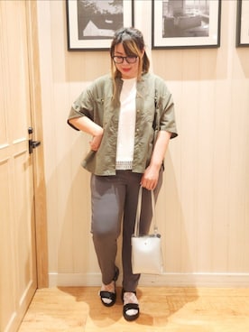 「SHOO・LA・RUE（シューラルー）の【軽量】ふわっと軽い3層ショルダーバッグ（ショルダーバッグ）」を使った、れーやんさん（レディース・167cm）の夏コーディネート