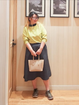 「フレアスカート」｜れーやんさん（レディース・168cm）の春コーディネート