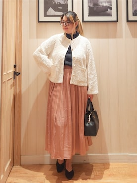 「アイテム（スカート）」を使った、れーやんさん（レディース・168cm）の冬コーディネート